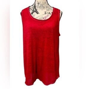 INC International Concepts Chic Red Relaxed Tank Top Size Large